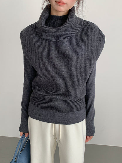 【LD11065】實拍半高領針織衫+針織背心251209