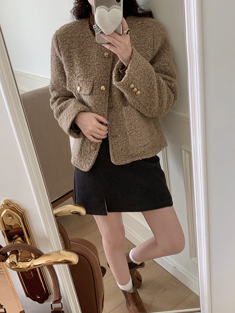 【LD9507】實拍高級感小香風粗花呢子外套251110