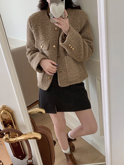 【LD9507】實拍高級感小香風粗花呢子外套251110