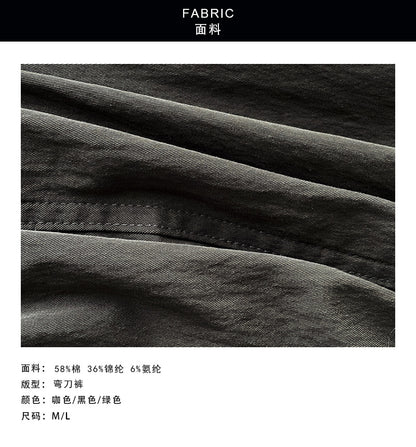 【cimK6801】慵懶休閒・高腰直筒彎刀落地寬褲260828