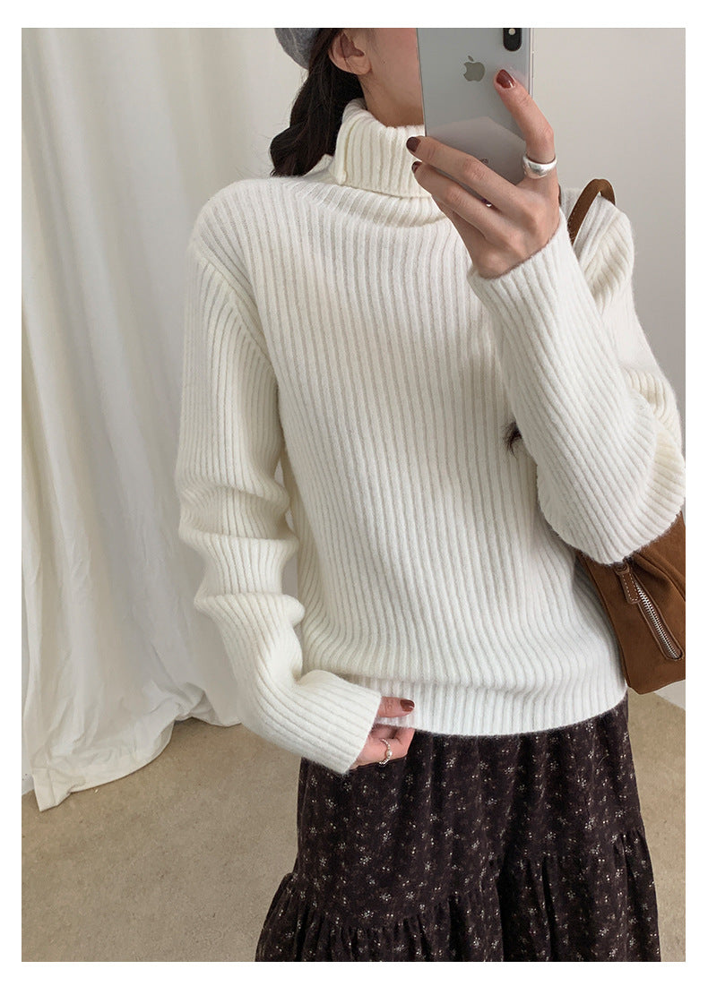 【H5484】實拍秋冬加厚慵懶高領針織毛衣251109