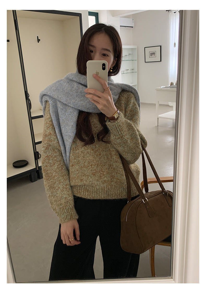 【H5505】實拍復古氣質花紗加厚針織毛衣251118