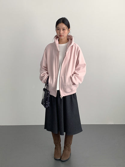 【LD11030】實拍冬季慵懶加絨加厚連帽衞衣外套251124