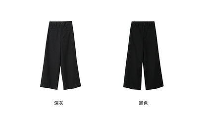 【LD3251】實拍S~XL雅痞奶奶直筒毛呢闊腿褲251006