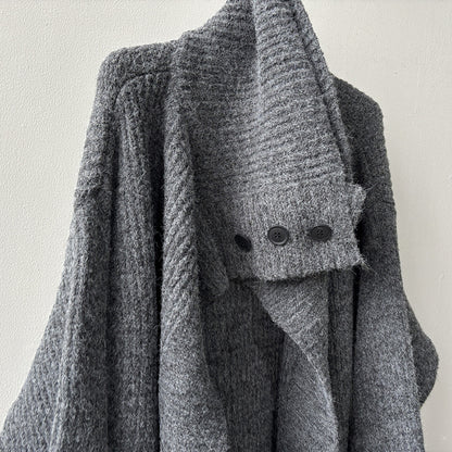 【Y913】實拍大翻領長針織大外套251106