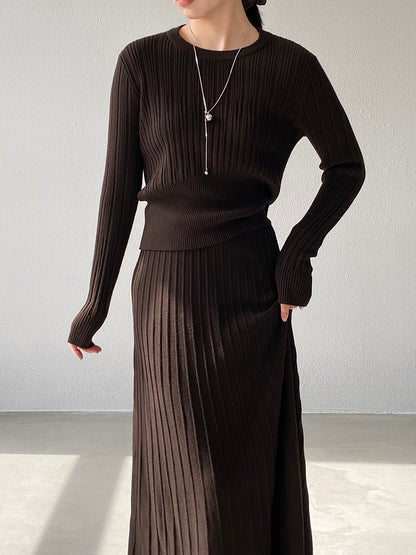 【cimz100789】實拍法式高級感收腰顯瘦針織衫＋針織長裙(分開下單）251120