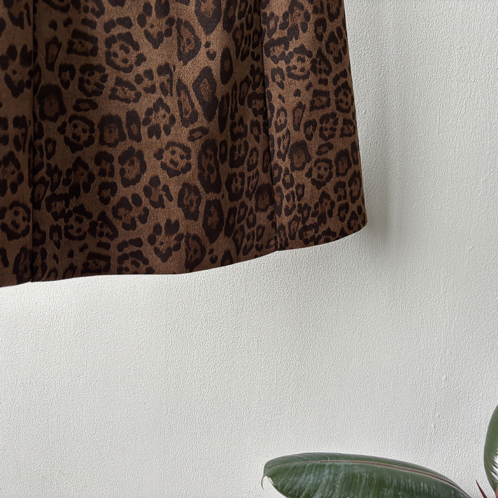 【Y82656】實拍美式復古豹紋A字裙(內有安全褲）251016