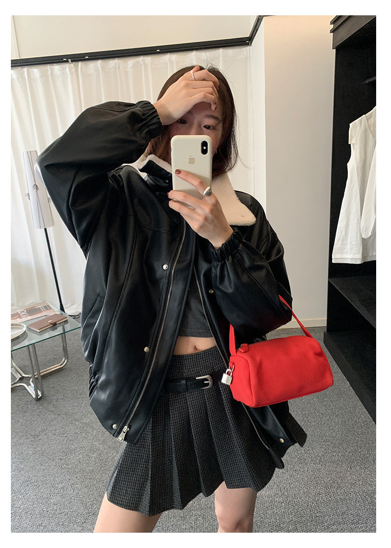 【H5492】實拍S~XL復古學院風磨毛百褶a字裙（內有安全褲）251109