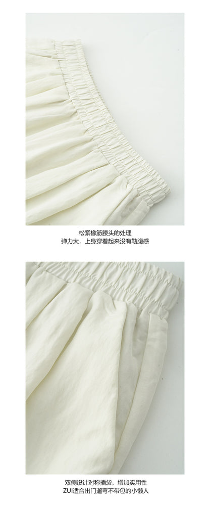 【H5196】實拍夏天超舒服的棉麻褶皺寬鬆闊腿褲250415