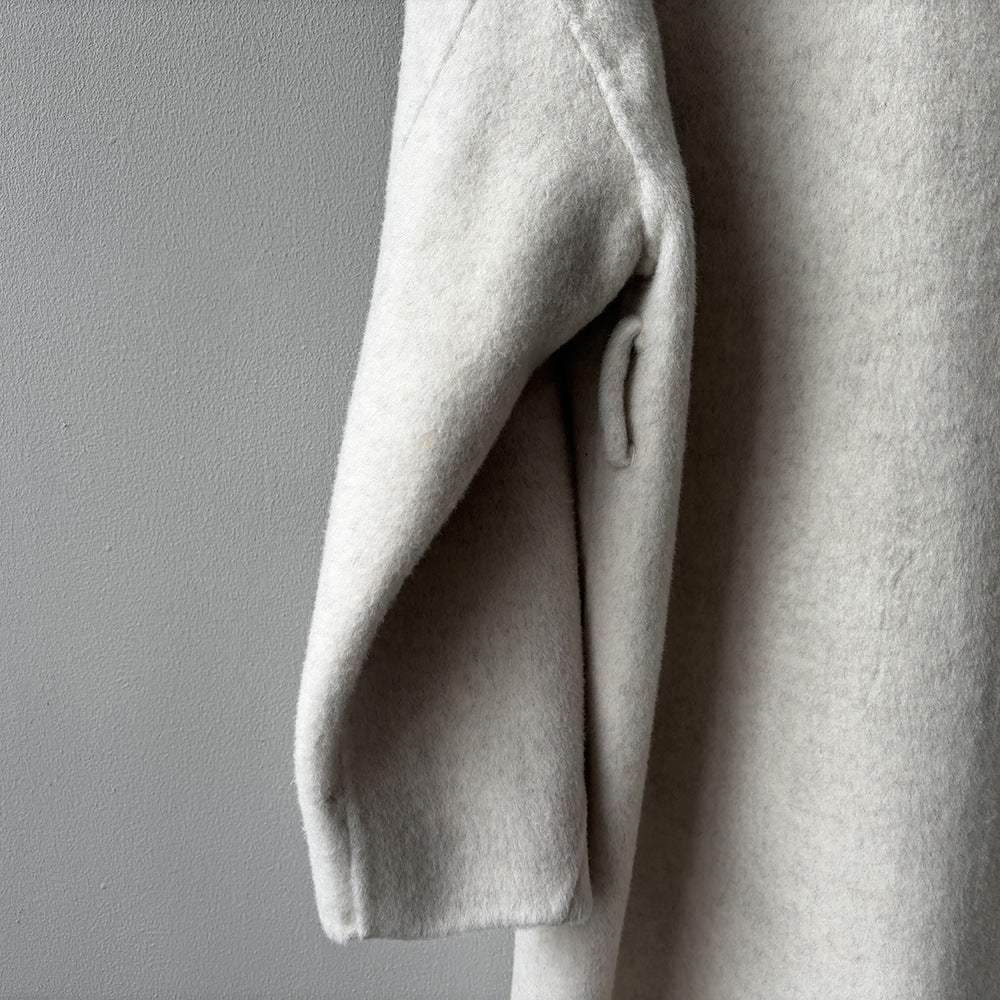 【Y25527】實拍高單質感雙面羊毛呢立領大衣（棉羊毛68%)251106