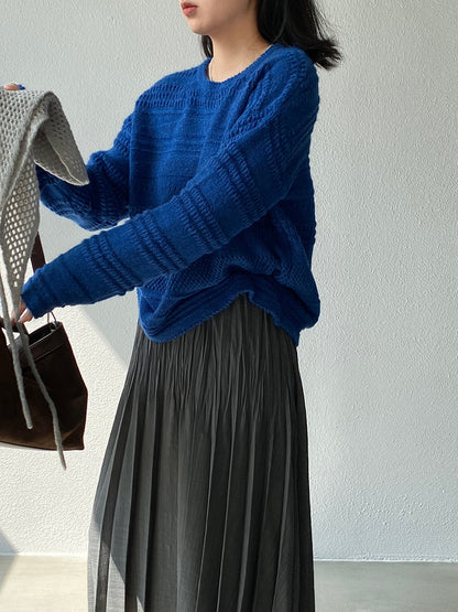 【cim1293】實拍氣質鏤空提花寬鬆慵懶針織衫(15羊毛)251030