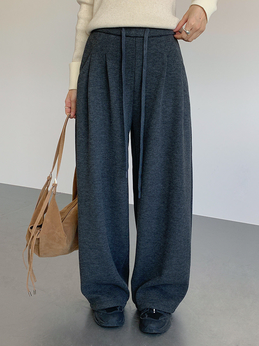 【LD11033】實拍冬季復古極簡寬鬆慵懶垂感彎刀褲251124