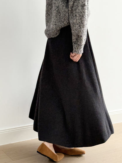 【Y0723】實拍冬季簡約針織大擺A字裙（棉羊毛4%)251106