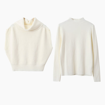 【LD11065】實拍半高領針織衫+針織背心251209