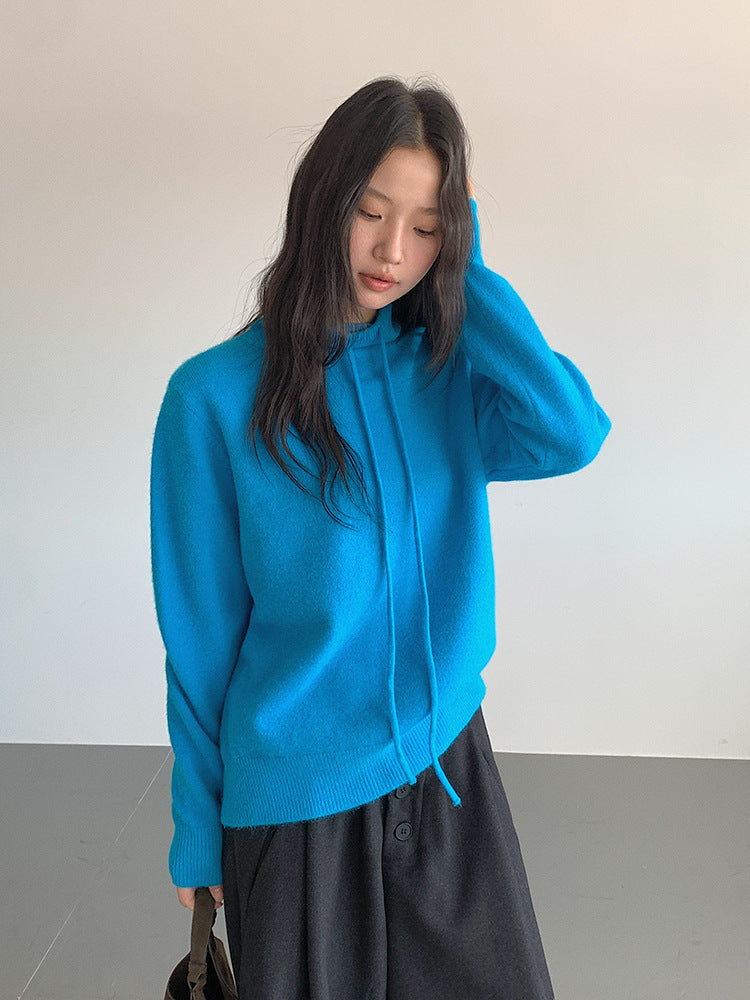 【LD3294】實拍慵懶復古立領羊駝絨針織衫251103