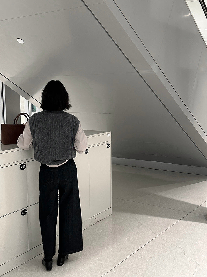 【cim6121】實拍超顯瘦顯腿直彈性九分黑色牛仔褲251030