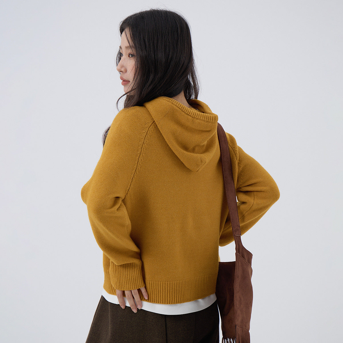 【LD3280】實拍慵懶小個子抽繩連帽針織毛衣251103