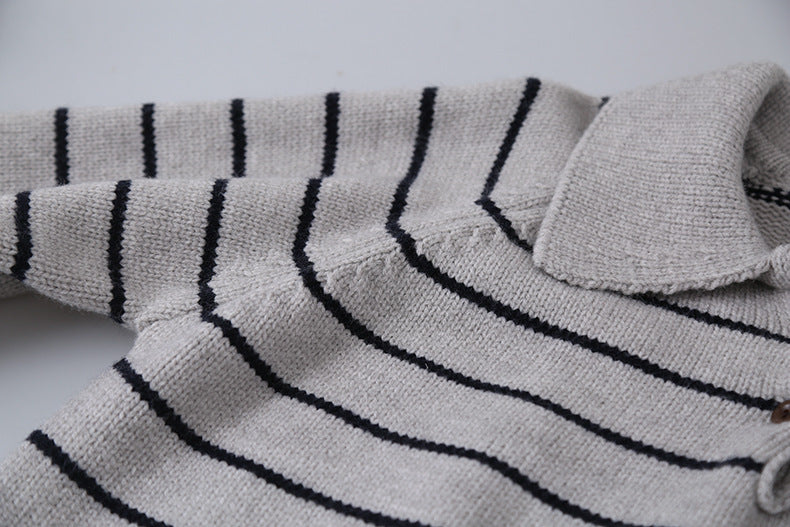 【LD11063】實拍復古條紋加厚棉羊絨針織毛衣251209