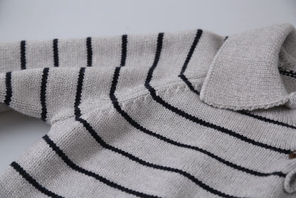 【LD11063】實拍復古條紋加厚棉羊絨針織毛衣251209