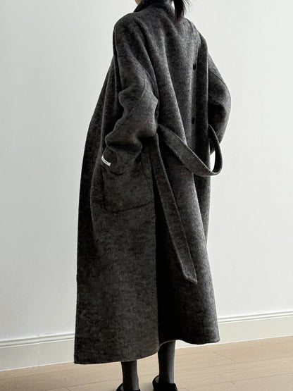 【Y25527】實拍高單質感雙面羊毛呢立領大衣（棉羊毛68%)251106