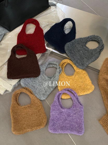 【L6873】實拍檸檬秋冬簡約軟糯保暖毛衣+針織手拎包251117