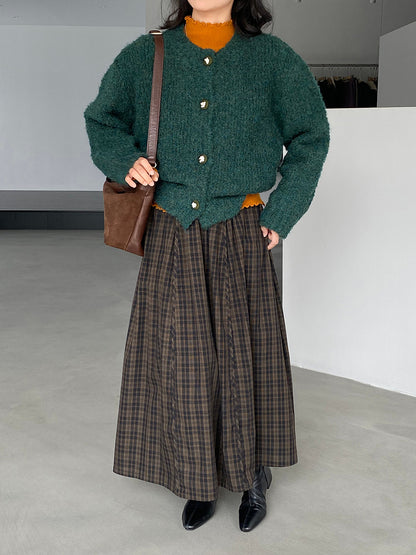 【cimz6381】實拍日系復古格紋內里加絨加厚A字裙251128