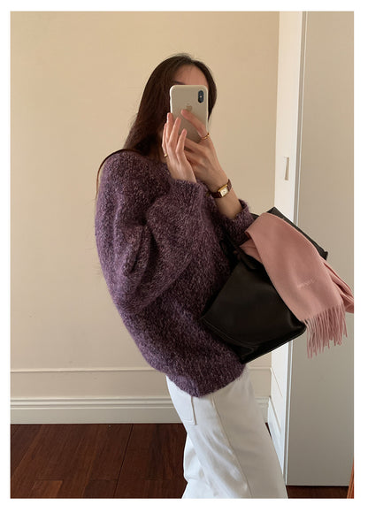 【H5505】實拍復古氣質花紗加厚針織毛衣251118