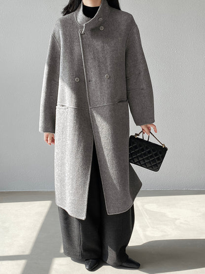 【cimz629065】實拍高級感貴氣重磅氣質羊毛桑蟬絲大衣外套251128