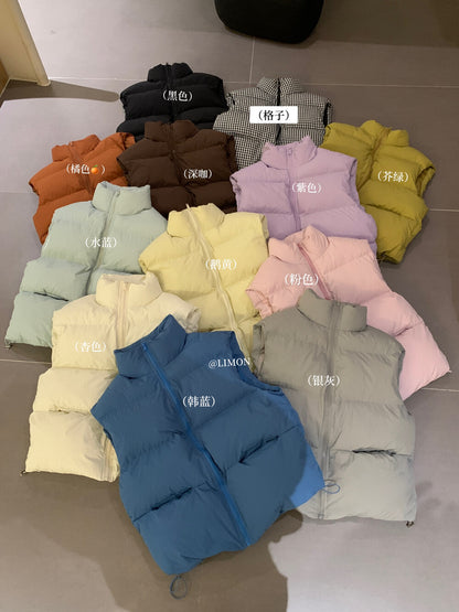【L9309】實拍檸檬秋冬基礎款寬鬆百搭口袋拉鍊背心（內裡鋪棉）251117