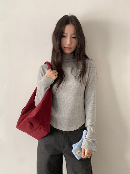 【LD11041】實拍羊绒簡約高領長袖T恤251202