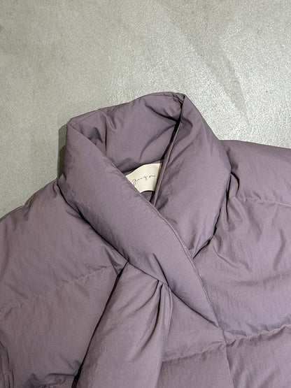 【cimz6385】實拍氣質芋色保暖白鴨絨外套＋圍脖（白鴨絨90)251120