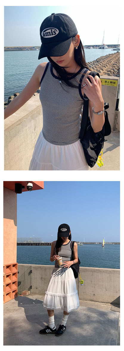 【H5302】 實拍韓系純色高彈可包色棉質背心250610