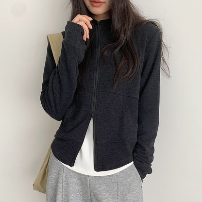 【LD3293】實拍立領雙頭拉鍊衞衣外套251103