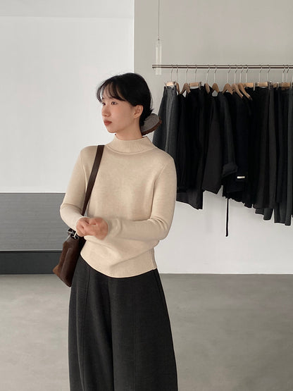 【cimz1190】實拍一體絨加絨加厚保暖小高領針織衫251120