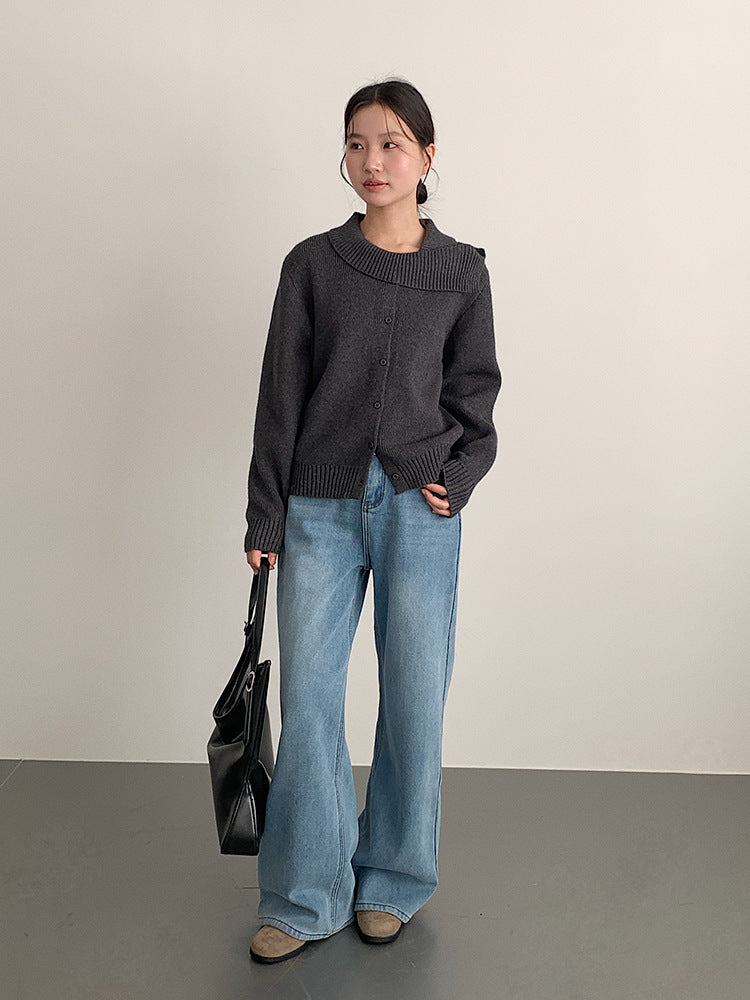 【LD11010】實拍S~XL復古加絨加厚高腰直筒牛仔褲251110