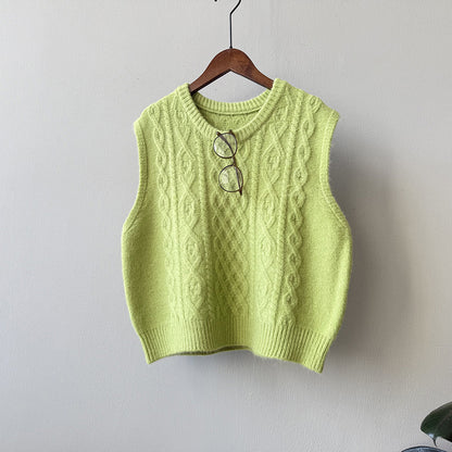 【YP2617】 實拍圓領麻花軟糯針織背心251023