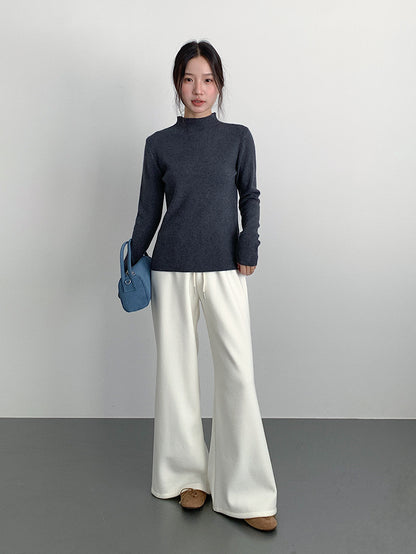 【LD11056】實拍慵懶高級感超修飾微喇叭衛褲251209