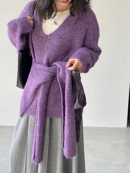 【cim8802】實拍纯色溫柔針織毛衣+針織披肩(羊毛8）251114