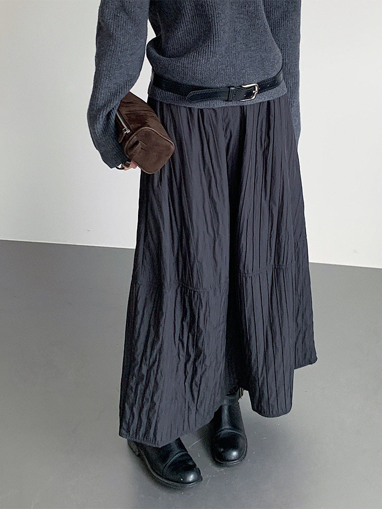 【LD11017】實拍日系加厚棉感保暖高腰花苞裙（左右有口袋）251110