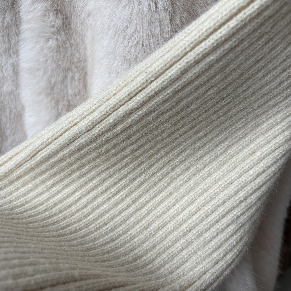 【YH8309】實拍高質感時髦仿皮草拼接針織假2件毛毛外套251113