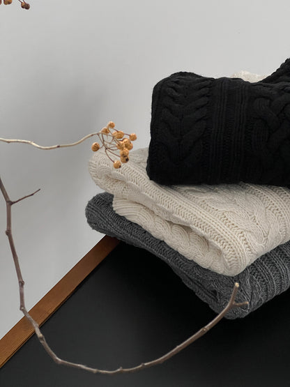 【cimz1398】實拍復古加厚保暖棒針麻花針織毛衣（棉羊毛17)251120