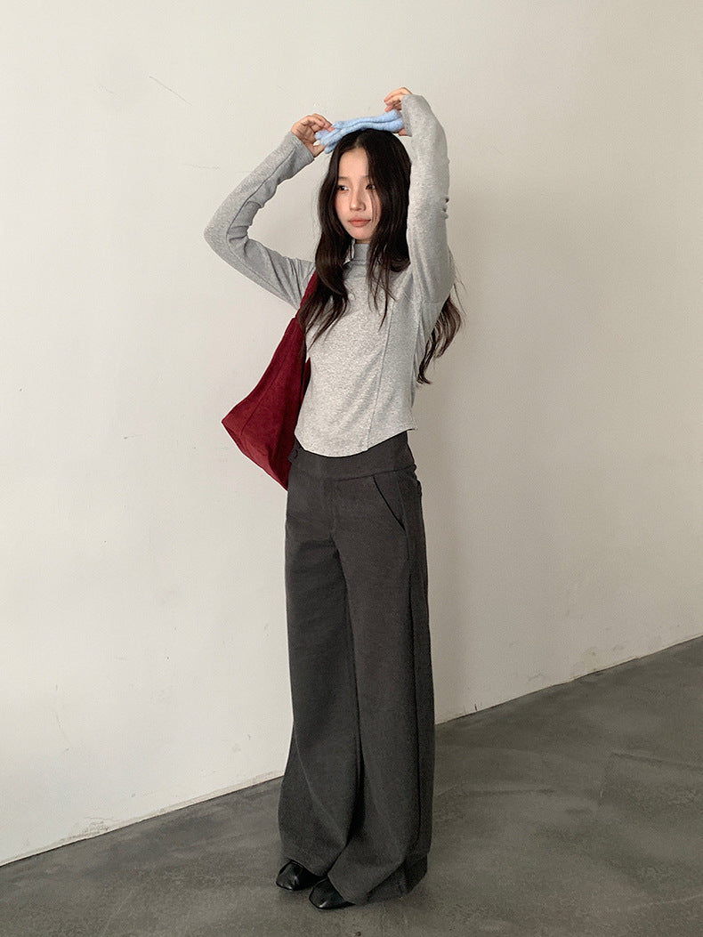 【LD11048】實拍S~XL秋冬毛呢厚款高腰直筒褲251202