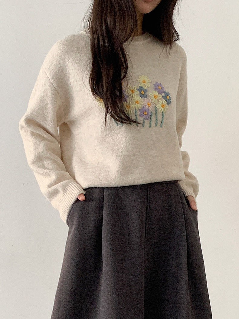 【LD11038】實拍立體小花針織衫251202