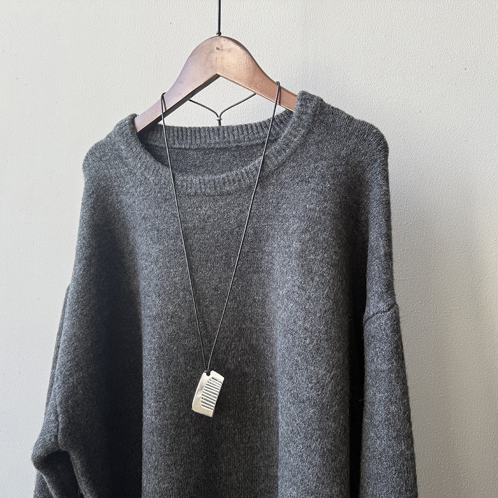 【YP1015】 實拍寬鬆針織毛衣＋休閒針織長褲 套裝251023