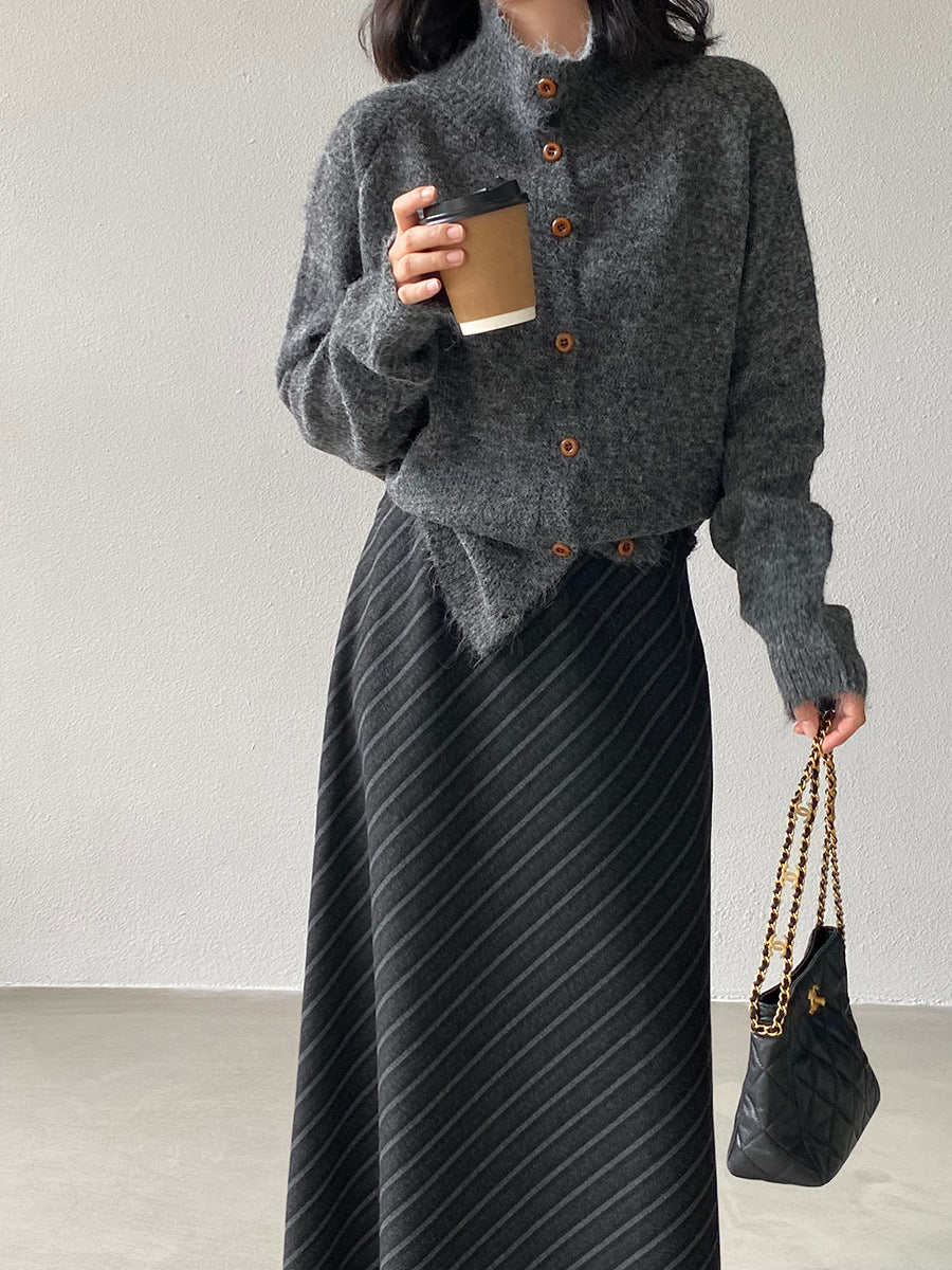 【cim8616】實拍質感加厚慵懒態度高領針織毛衣251114