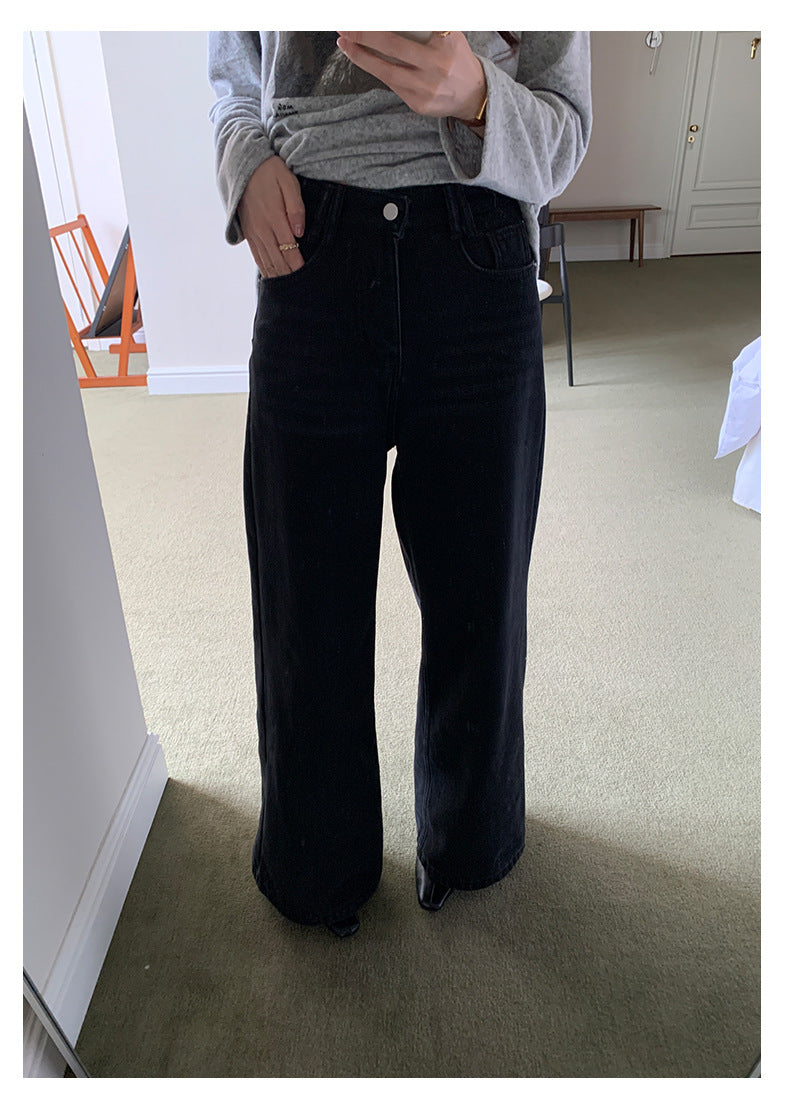 【H5509】實拍S~XL復古加絨加厚高腰直筒牛仔褲251118