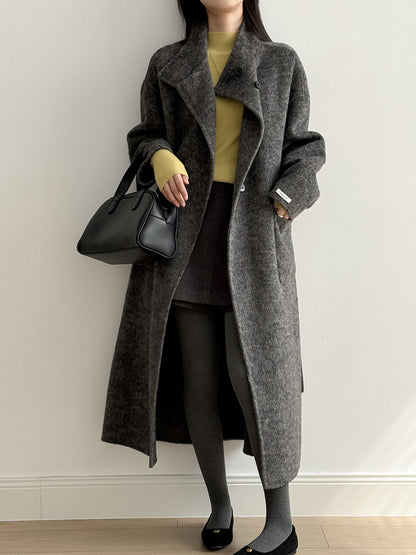 【Y25527】實拍高單質感雙面羊毛呢立領大衣（棉羊毛68%)251106