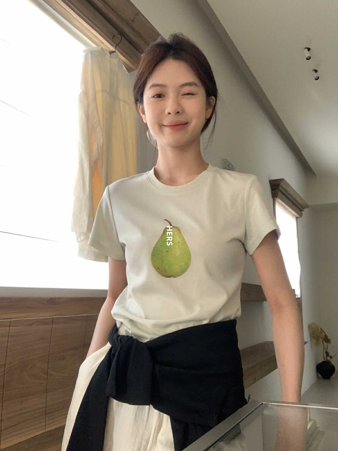 【L20646】實拍hers夏季青梨印花短袖T恤250505