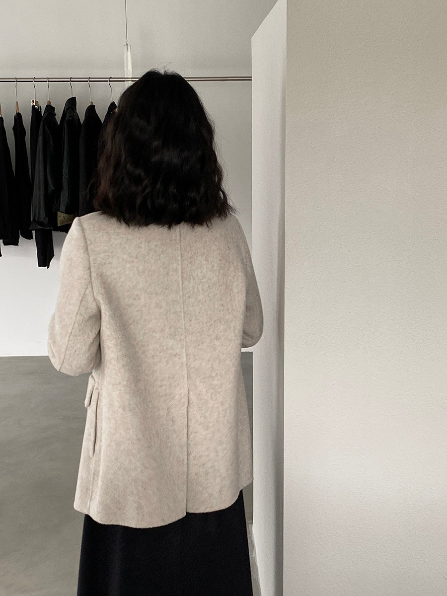 【cimz809】實拍復古雙面羊毛西裝外套+飄帶（羊毛100)251120