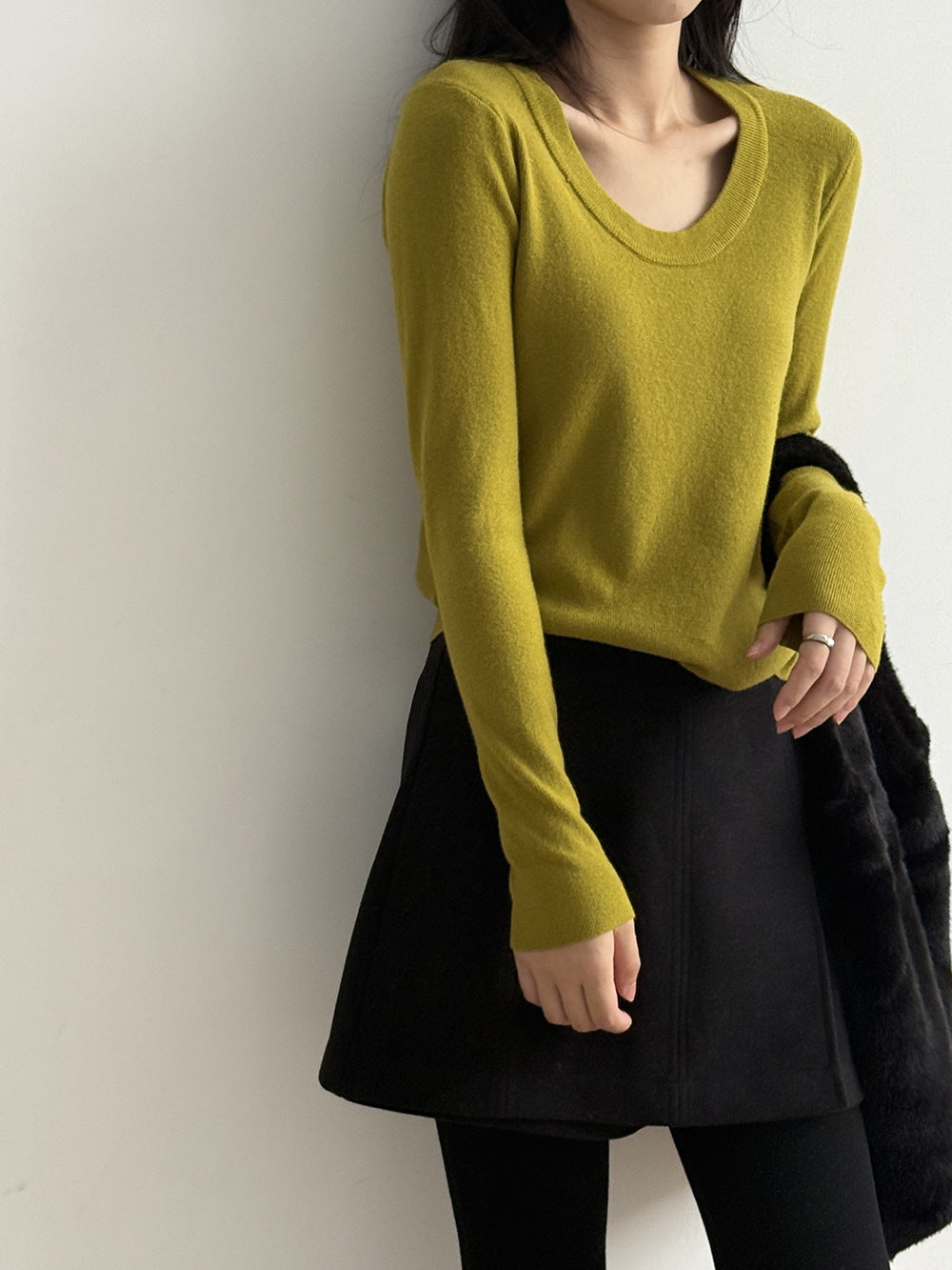 【Y275】實拍冬季U領長袖針織衫251106